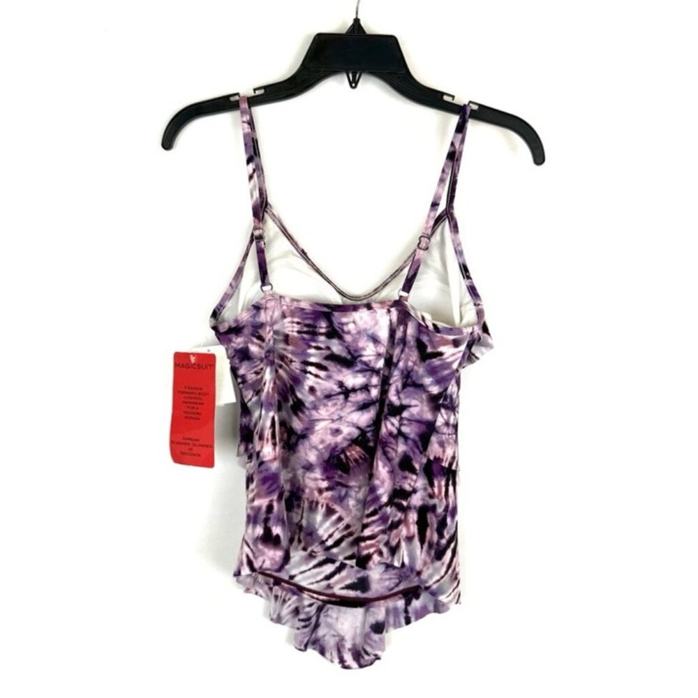 Magicsuit Women’s Purple/White Slimming Tankini Top Size 8 - Picture 2 of 3
